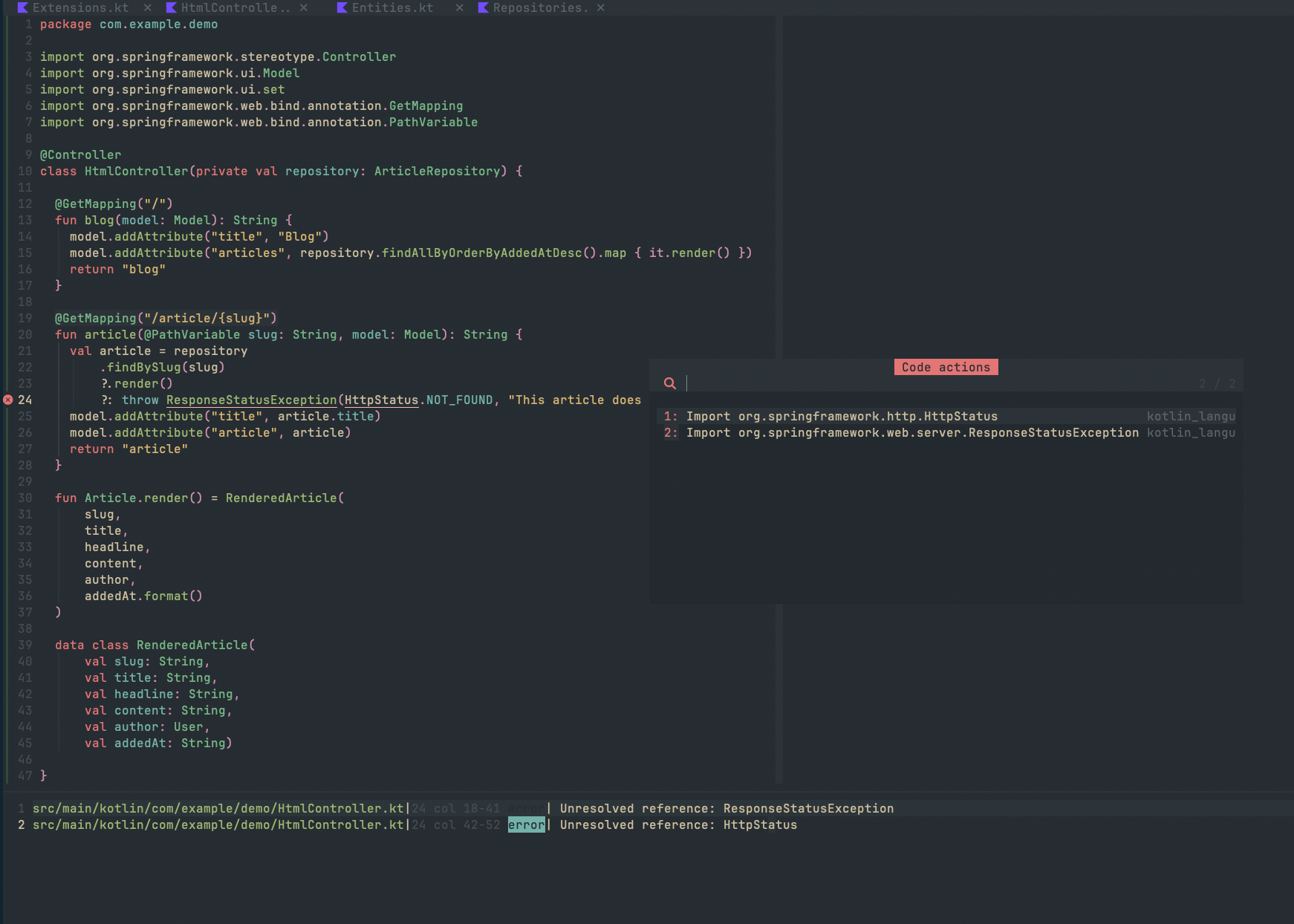 Spring Boot with Kotlin Development